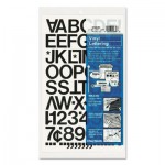 Chartpak Press-On Vinyl Letters & Numbers, Self Adhesive, Black, 1"h, 88/Pack CHA01030