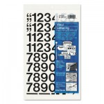 Chartpak Press-On Vinyl Numbers, Self Adhesive, Black, 1"h, 44/Pack CHA01130