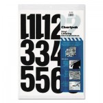 Chartpak Press-On Vinyl Numbers, Self Adhesive, Black, 4"h, 23/Pack CHA01193