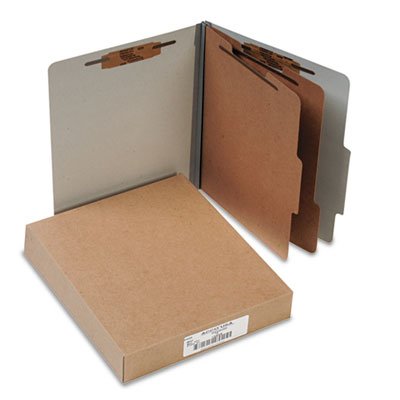 Acco A7015056 Pressboard 25-Pt Classification Folders, Letter, 6-Section, Mist Gray, 10/Box ACC15056