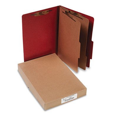 Acco A7016036 Pressboard 25-Pt Classification Folders, Legal, 6-Section, Earth Red, 10/Box ACC16036