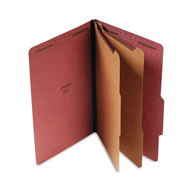 UNV10280 Pressboard Classification Folder, Legal, Six-Section, Red, 10/Box UNV10280