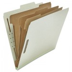UNV10292 Pressboard Classification Folder, Letter, Eight-Section, Gray, 10/Box UNV10292