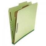 UNV10251 Pressboard Classification Folder, Letter, Four-Section, Green, 10/Box UNV10251