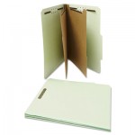 UNV10273 Pressboard Classification Folder, Letter, Six-Section, Gray-Green, 10/Box UNV10273