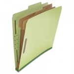 UNV10271 Pressboard Classification Folder, Letter, Six-Section, Green, 10/Box UNV10271