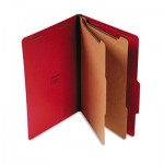 UNV10313 Pressboard Classification Folders, Legal, Six-Section, Ruby Red, 10/Box UNV10313
