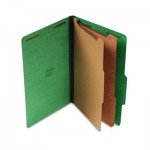 UNV10312 Pressboard Classification Folders, Legal, Six-Section, Emerald Green, 10/Box UNV10312