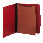 UNV10203 Pressboard Classification Folders, Letter, Four-Section, Ruby Red, 10/Box UNV10203