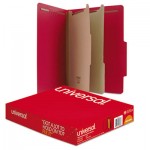 UNV10303 Pressboard Classification Folders, Letter, Six-Section, Ruby Red, 10/Box UNV10303