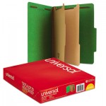 UNV10302 Pressboard Classification Folders, Letter, Six-Section, Emerald Green, 10/Box UNV10302