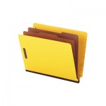 UNV10319 Pressboard End Tab Classification Folders, Letter, Six-Section, Yellow, 10/Box UNV10319
