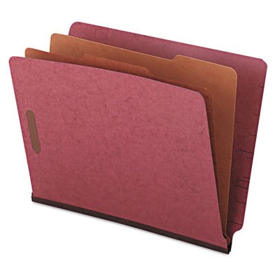 UNV10315 Pressboard End Tab Classification Folders, Letter, Six-Section, Red, 10/Box UNV10315