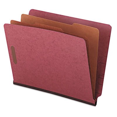 UNV10315 Pressboard End Tab Classification Folders, Letter, Six-Section, Red, 10/Box UNV10315