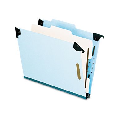 Pendaflex Pressboard Hanging Classi-Folder, 1 Divider/4-Sections, Letter, Blue PFX59251