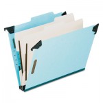 Pendaflex Pressboard Hanging Classi-Folder, 2 Divider/6-Sections, Legal, Blue PFX59352