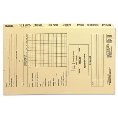 Smead Pressboard Mortgage Folder Dividers, Pre-Printed, Legal Size, Manila, 8/Set, 12 Sets/Box SMD78278