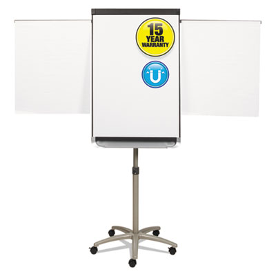 Quartet ECM32P2A Prestige 2 Mobile Presentation Easel, 3 ft x 2 ft, Silver/White QRTECM32P2