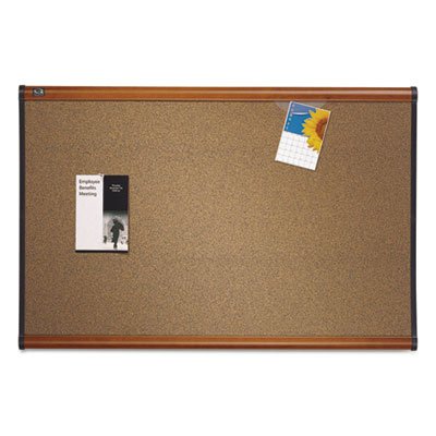 Quartet Prestige Bulletin Board, Brown Graphite-Blend Surface, 48 x 36, Cherry Frame QRTB244LC