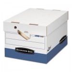 Bankers Box PRESTO Maximum Strength Storage Box, Ltr/Lgl, 12 x 15 x 10, White, 12/Carton FEL0063601