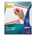 Avery Print and Apply Index Maker Clear Label Dividers, 8 White Tabs, Letter, 5 Sets AVE11437