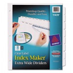 Avery Print & Apply Clear Label Dividers w/White Tabs, 8-Tab, 11 1/4 x 9 1/4 AVE11439
