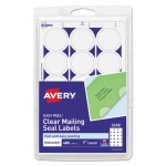 Avery Printable Mailing Seals, 1" dia., Clear, 15/Sheet, 32 Sheets/Pack, (5248) AVE05248