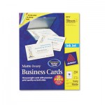 Avery Printable Microperf Business Cards, Inkjet, 2 x 3 1/2, Ivory, Matte, 250/Pack AVE8376