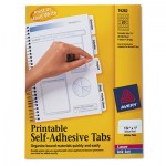 Avery Printable Plastic Tabs with Repositionable Adhesive, 1 3/4, White, 80/Pack AVE16282