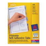 Avery Printable Plastic Tabs with Repositionable Adhesive, 1 1/4, Assorted, 96/Pack AVE16281