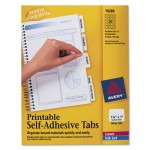 Avery Printable Plastic Tabs with Repositionable Adhesive, 1 1/4, White, 96/Pack AVE16280