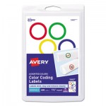 Avery Printable Removable Color-Coding Labels, 1 1/4" dia, Assorted Borders, 400/BX AVE5407