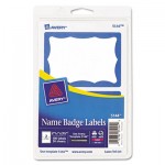 Avery Printable Self-Adhesive Name Badges, 2-11/32 x 3-3/8, Blue Border, 100/Pack AVE5144