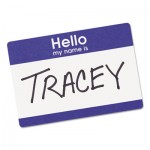 Avery Printable Self-Adhesive Name Badges, 2-11/32 x 3-3/8, Blue "Hello", 100/Pack AVE5141