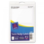 Avery Printable Self-Adhesive Name Badges, 2-11/32 x 3-3/8, White, 100/Pack AVE5147