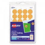Avery Printable Self-Adhesive Removable Color-Coding Labels, 0.75" dia., Neon Orange, 24/Sheet, 42 Sheets/Pack, (5471) AVE05471