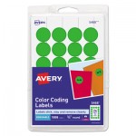 Avery Printable Self-Adhesive Removable Color-Coding Labels, 0.75" dia., Green, 24/Sheet, 42 Sheets/Pack, (5463) AVE05463