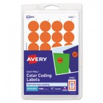 Avery Printable Self-Adhesive Removable Color-Coding Labels, 0.75" dia., Orange, 24/Sheet, 42 Sheets/Pack, (5465) AVE05465