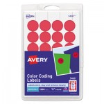 Avery Printable Self-Adhesive Removable Color-Coding Labels, 0.75" dia., Red, 24/Sheet, 42 Sheets/Pack, (5466) AVE05466