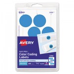 Avery Printable Self-Adhesive Removable Color-Coding Labels, 1.25" dia., Light Blue, 8/Sheet, 50 Sheets/Pack, (5496) AVE05496