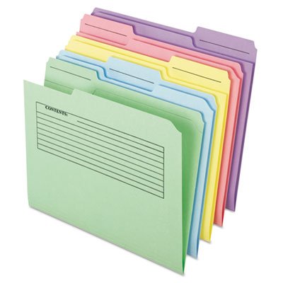 Pendaflex Printed Notes Folders, 1/3 Cut Top Tab, Letter, Assorted, 30/Pack PFX45269