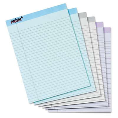 Tops Prism Plus Colored Legal Pads, 8 1/2 x 11 3/4, Pastels, 50 Sheets, 6 Pads/Pack TOP63116