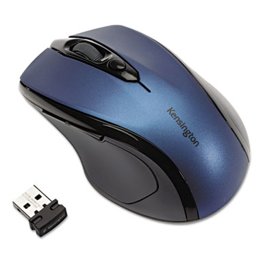 Kensington K72421AMA Pro Fit Mid-Size Wireless Mouse, 2.4 GHz Frequency/30 ft Wireless Range, Right Hand Use, Sapphire
