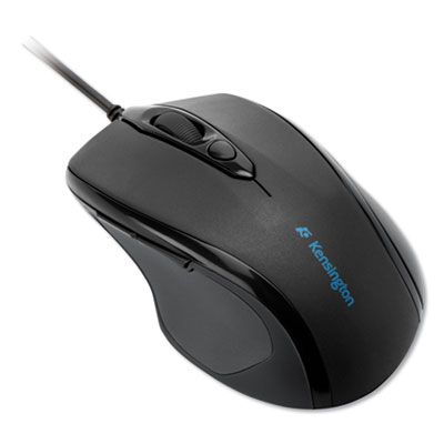 Kensington K72355US Pro Fit Wired Mid-Size Mouse, USB 2.0, Right Hand Use, Black KMW72355