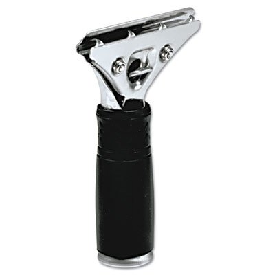 PR000 Pro Stainless Steel Squeegee Handle, Rubber Grip, Black/Steel, Screw Clamp UNGPR00