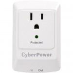 CyberPower Professional 1-Outlet Surge Suppressor with RJ-11 and Wall Tap Plug CSP100TW