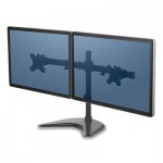 Fellowes Professional Series Freestanding Dual Horizontal Monitor Arm, For 30" Monitors, 35.75" x 11" x 18.25", Black, Supports