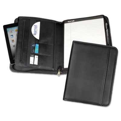 Samsill Professional Zippered Pad Holder, Pockets/Slots, Writing Pad, Black SAM70820