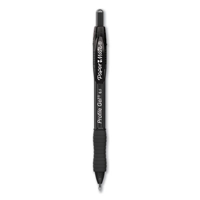 Paper Mate Profile Retractable Gel Pen, Fine 0.5 mm, Black Ink, Translucent Black Barrel, 36/Pack PAP2095452