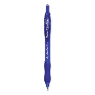 Paper Mate Profile Retractable Gel Pen, Medium 0.7 mm, Blue Ink, Translucent Blue Barrel, 36/Pack PAP2095449